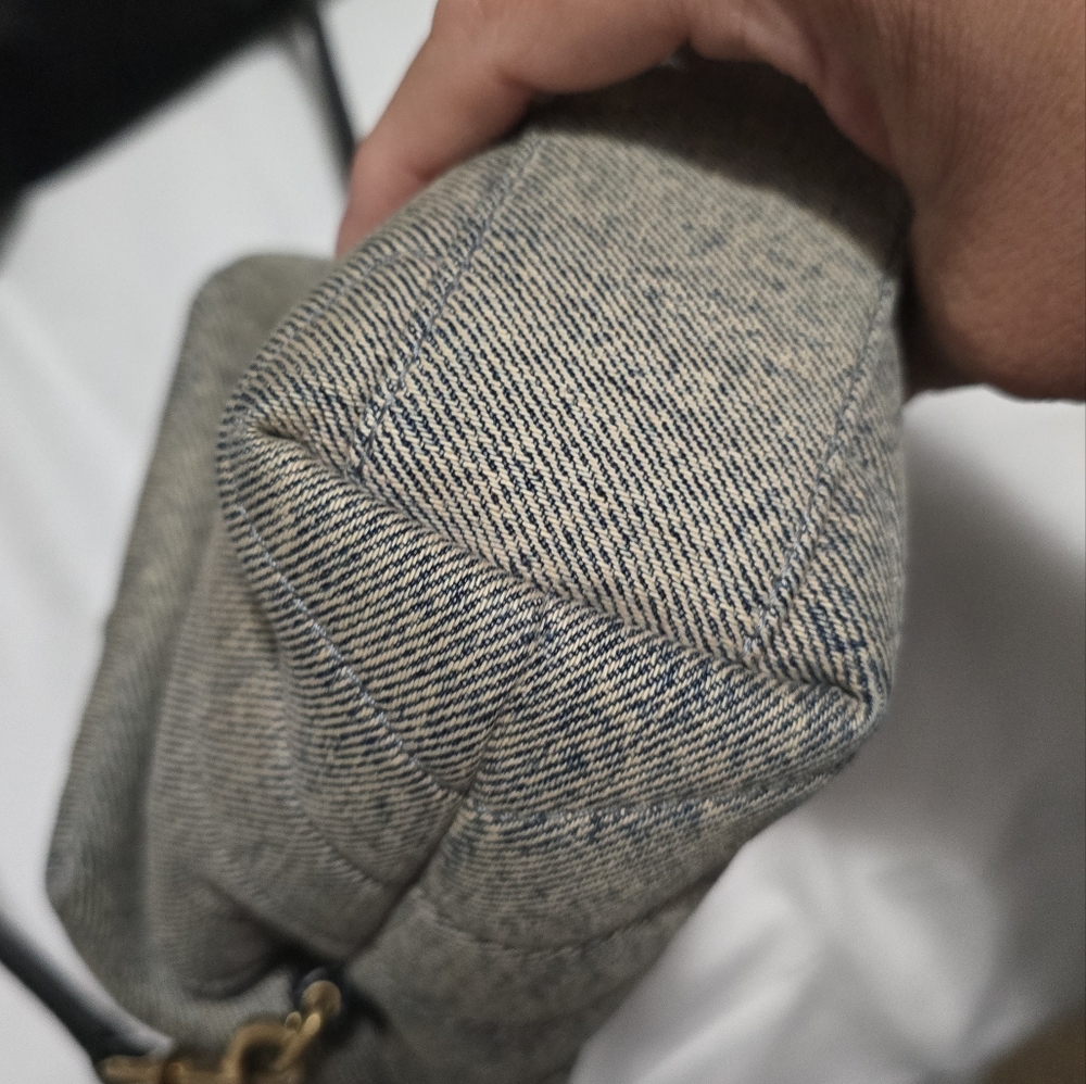 Saint Laurent Quilted Crossbody Bag in Gray with Gold Hardware - Picture 3 of 12